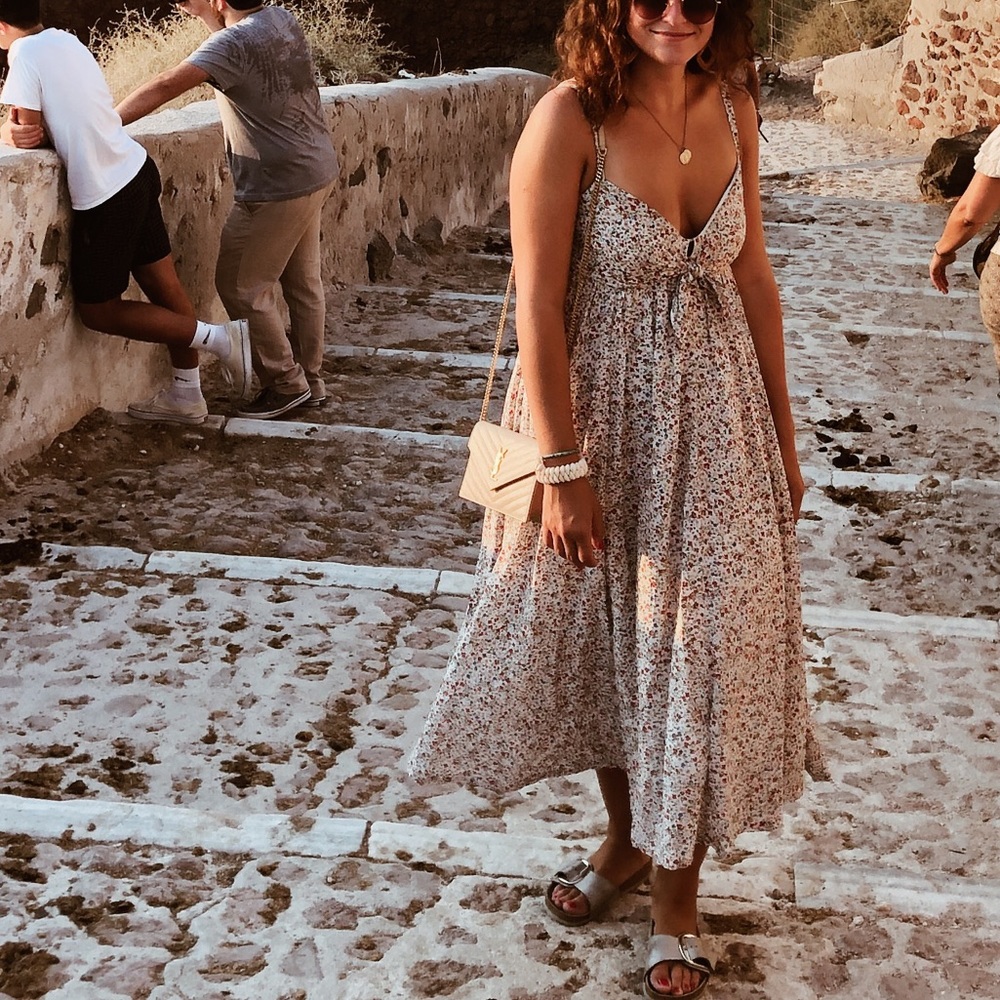 Ditsy Floral Maxi Dress with Smocked Back